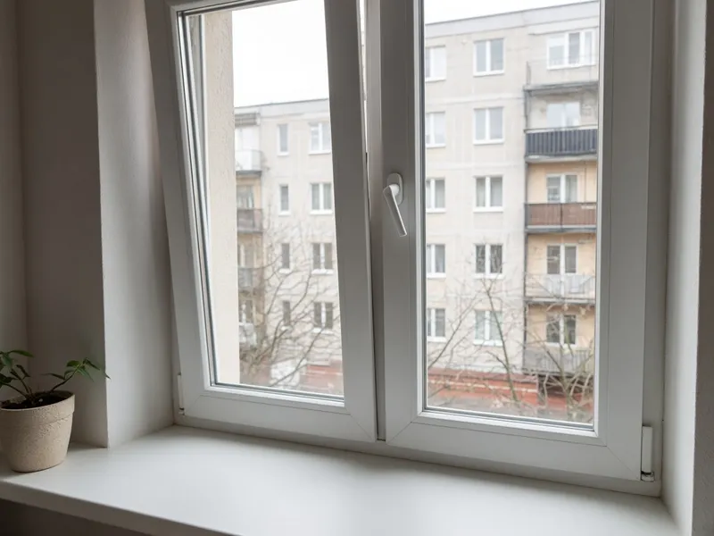 Yerinde bakılan PVC pencere. Kanat, kol ve pervaz görünür.